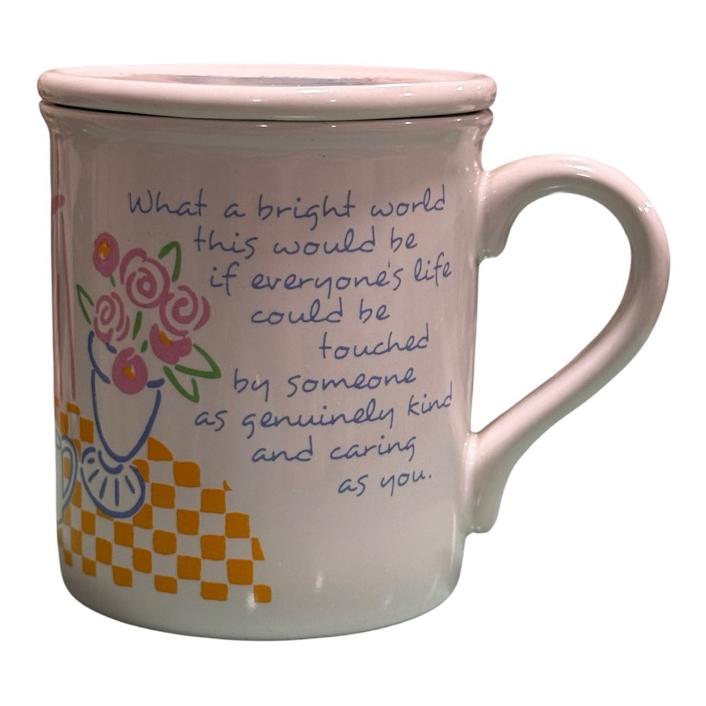 Vintage Hallmark “Thanks for Caring” Mug with Lid – Made in Taiwan